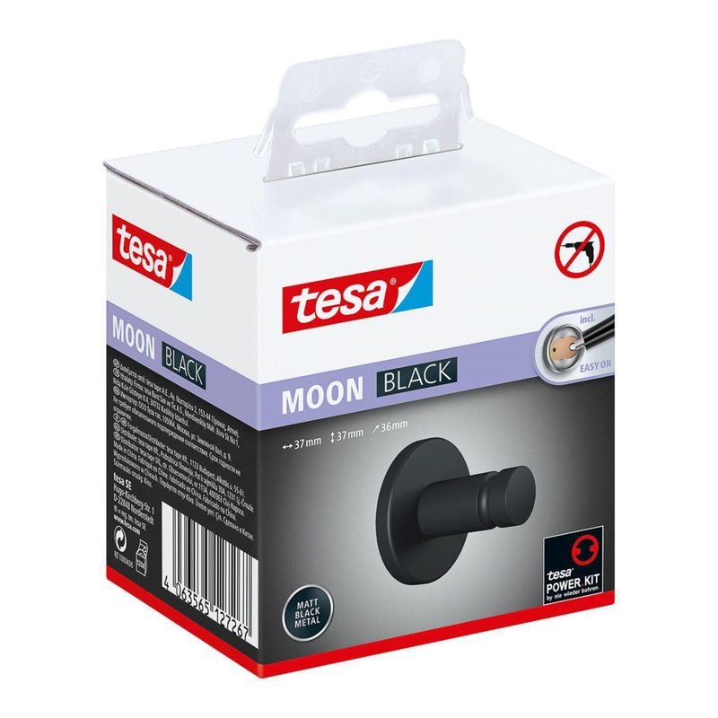 TESA - Accesorio de Baño Gancho Toa Adhesivo Moonblack