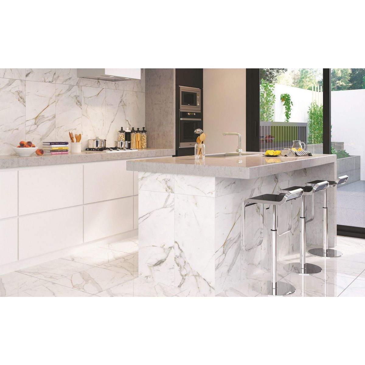 LAMOSA - Cerámica Blanco 45x90 Marmoladas Mate 1.62 m2