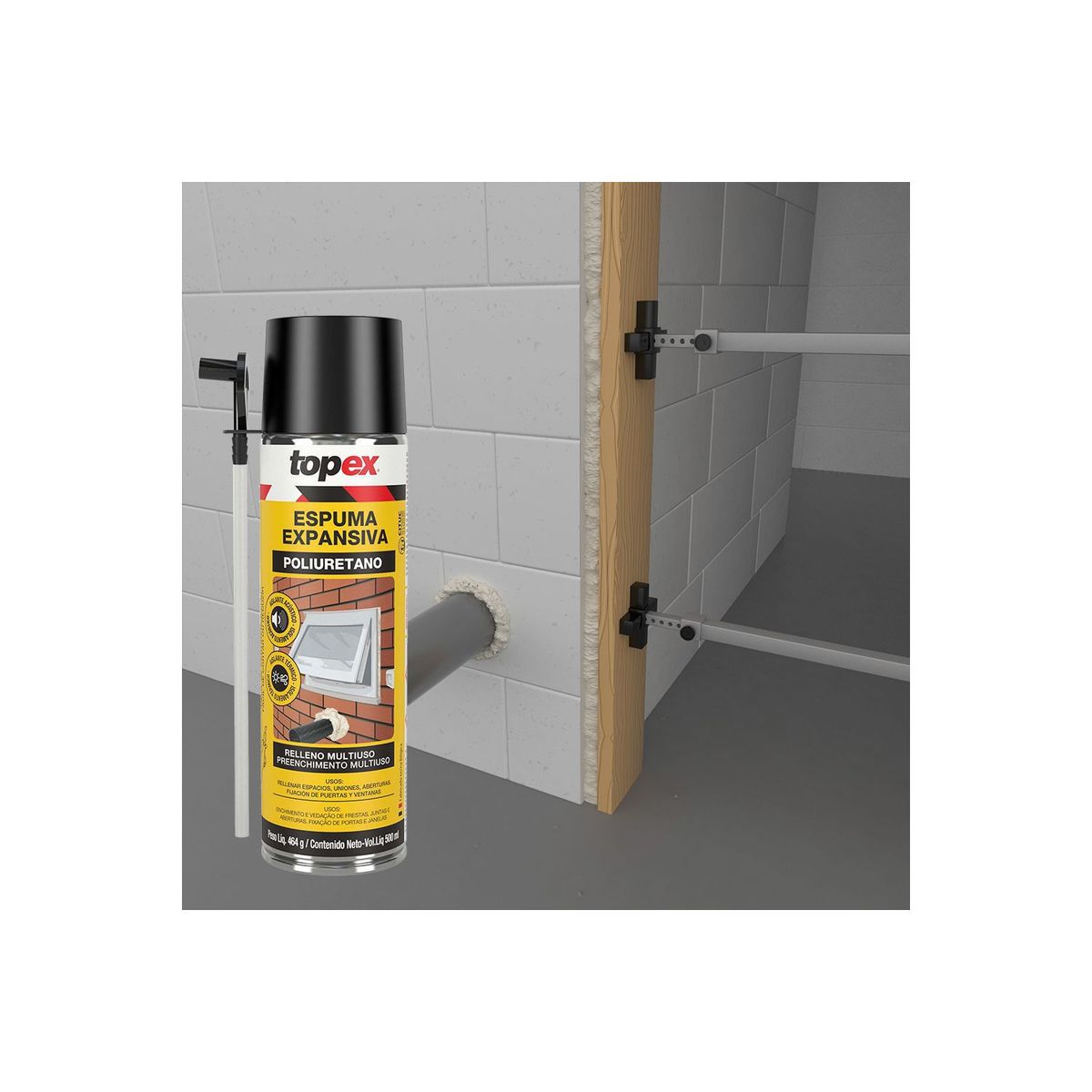 TOPEX - Espuma de Poliuretano TOPEX x 500 ml