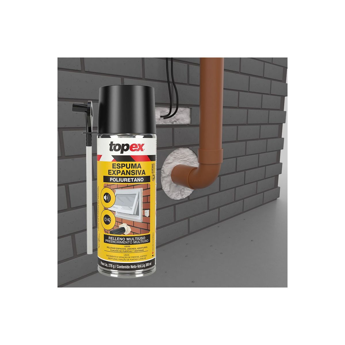 TOPEX - Espuma de Poliuretano TOPEX x 300 ml