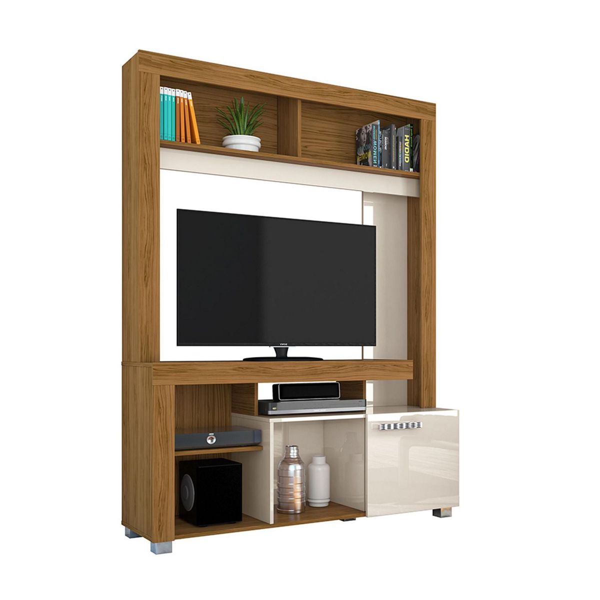 CASA BELLA - Centro de Entretenimiento 50" Felicia Blanco/Natural