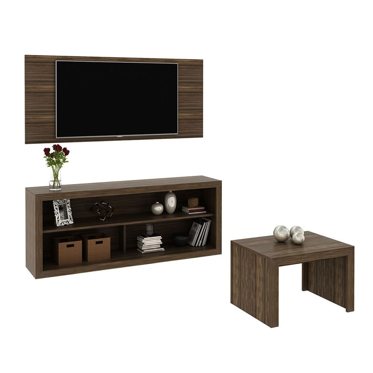 CASA BELLA - Combo Panel de TV 50" + Mesa Auxiliar + Mesa de Centro Spark