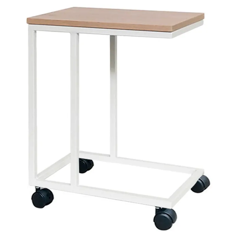 ZIYAZ - Mesa Auxiliar Tipo C Blanco/Rovere
