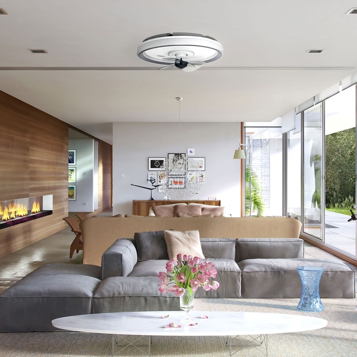 ILUMA - Plafón Ventilador Decorativo 3 Temperaturas de Luz 50W