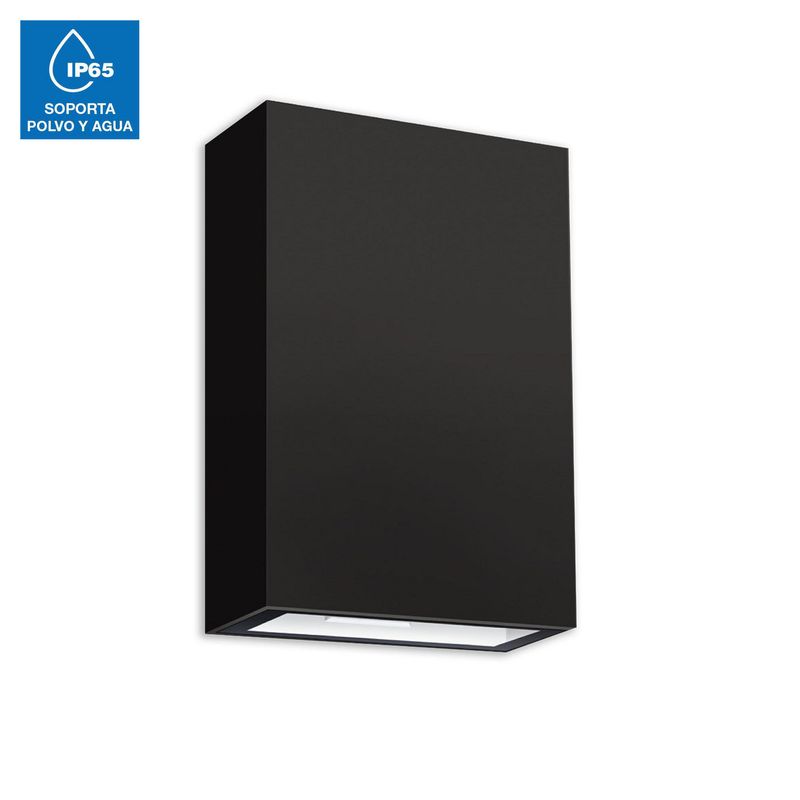 OPALUX - Aplique de Pared Exterior LED Luz Fría Negro 4W