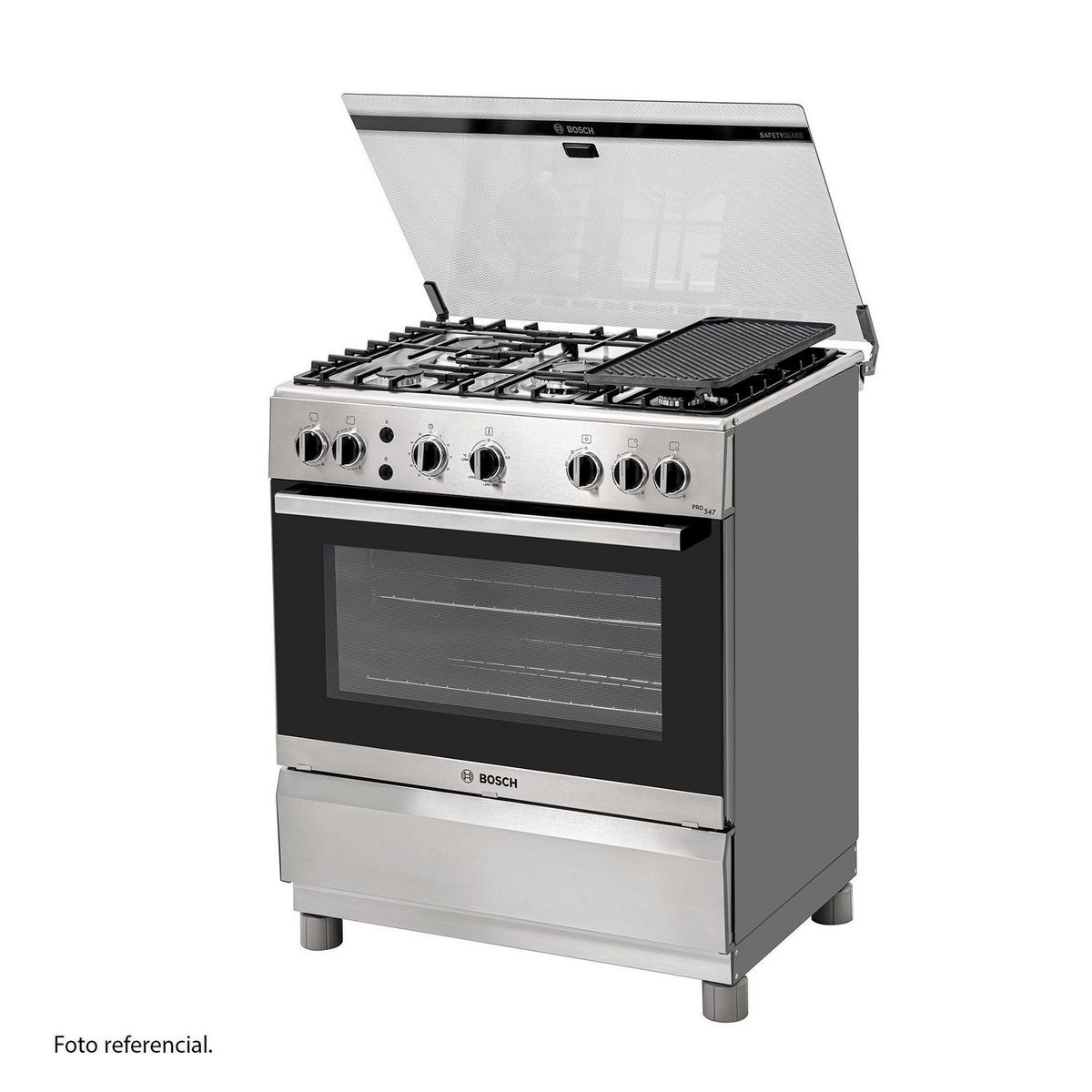 BOSCH - Cocina Inoxidable a Gas 5 Hornillas Pro 547 Max