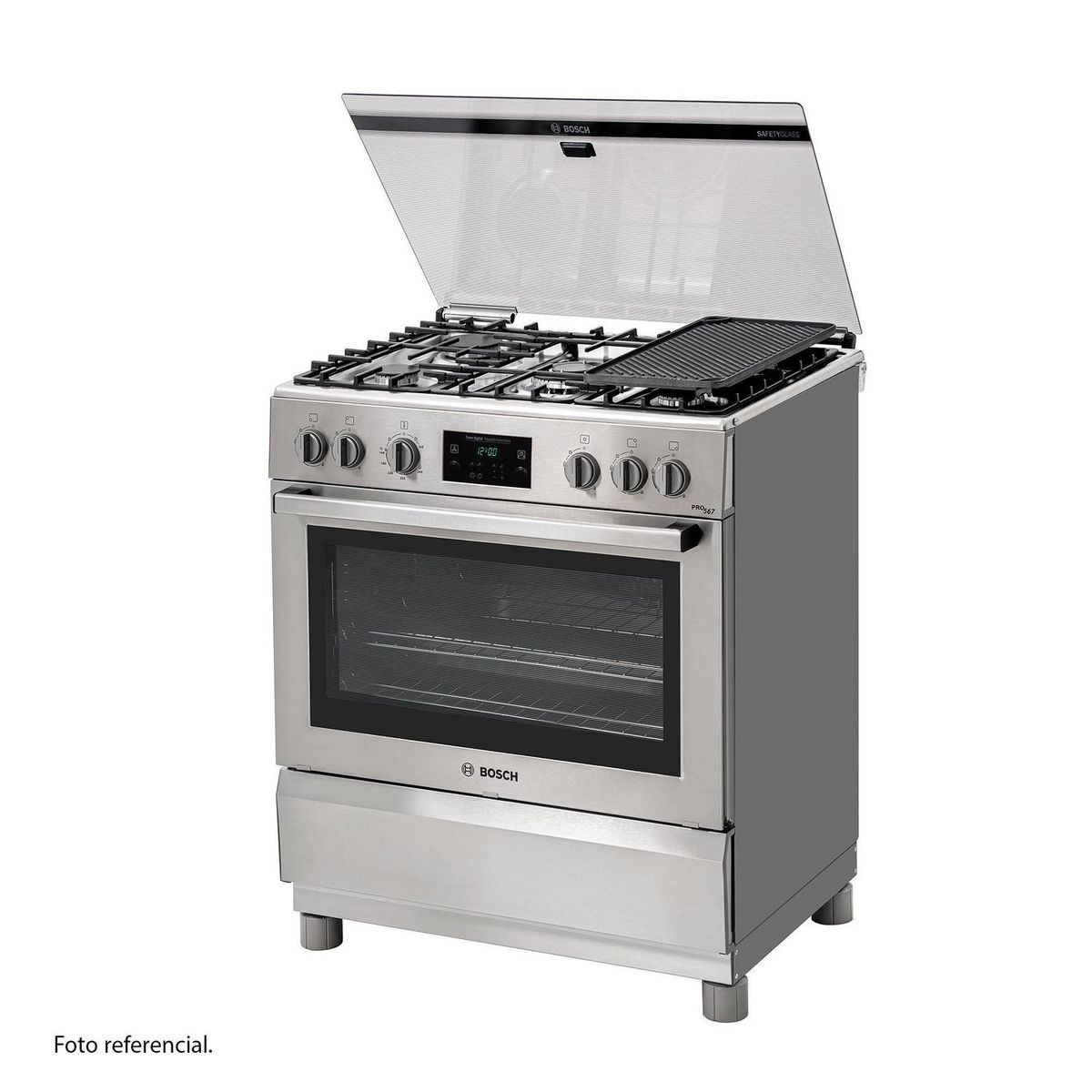 BOSCH - Cocina Inoxidable a Gas 5 Hornillas Pro 567 Max