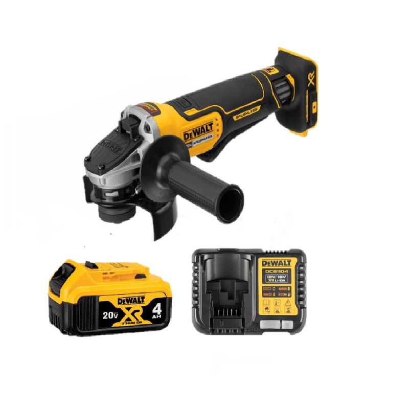 DEWALT - Esmeril Angular Inalámbrico Dewalt  20V DCG413B-K3 + Batería 4Ah + Cargador 
