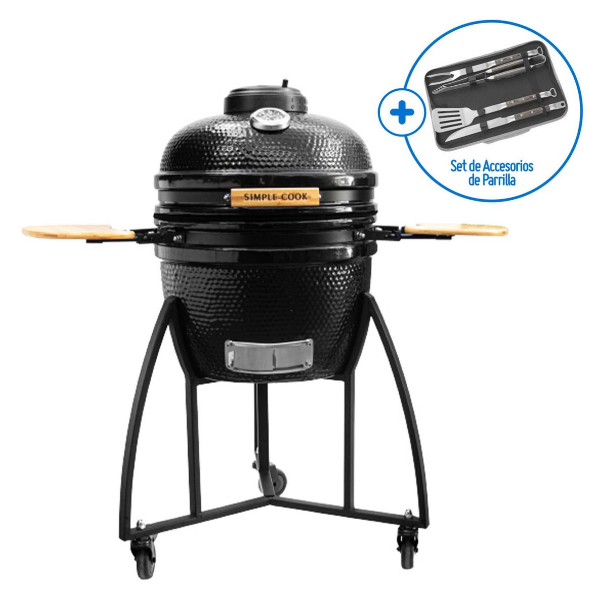  - Kamado Simple Cook Kioto 18 Pulgadas + Set BBQ