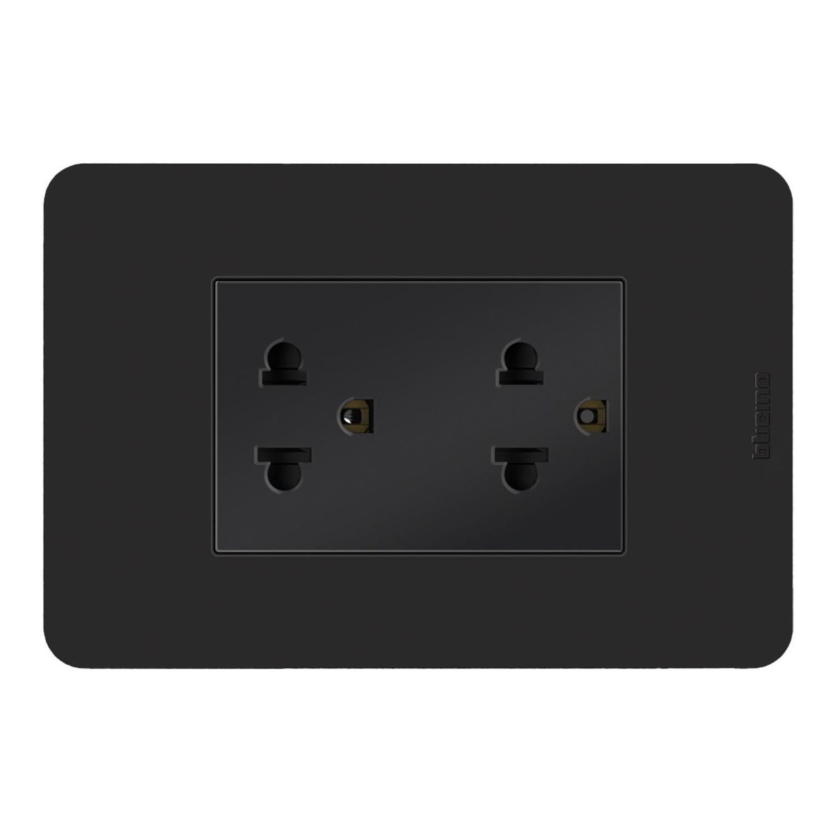 BTICINO - Tomacorriente Doble Matix GO Negro