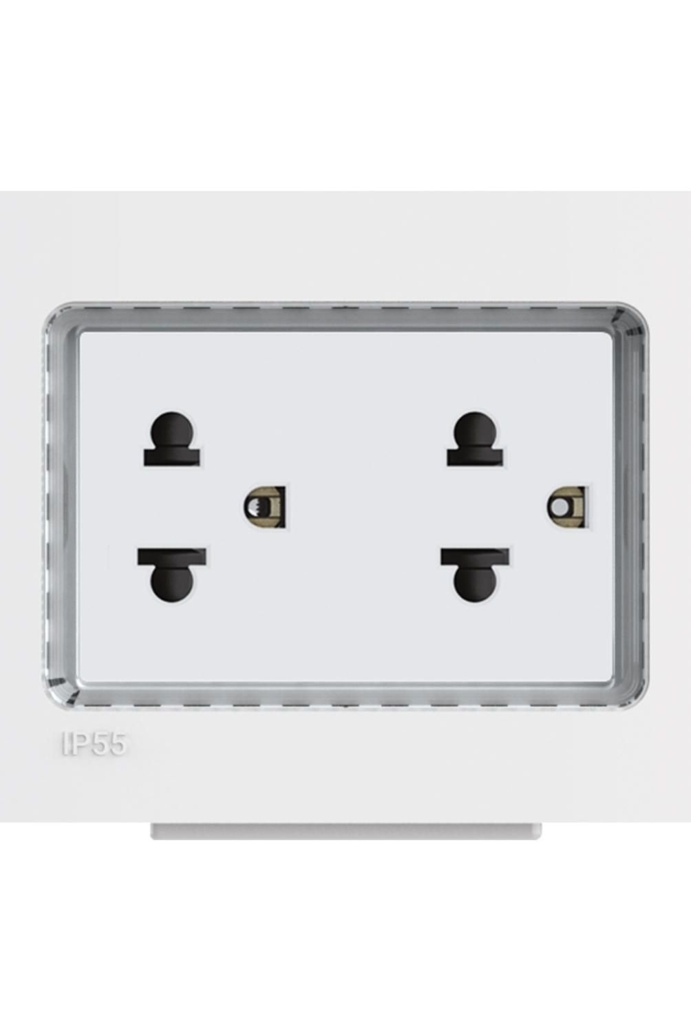 BTICINO - Tomacorriente Doble P/T Idrobox IP55 Matix GO Blanco