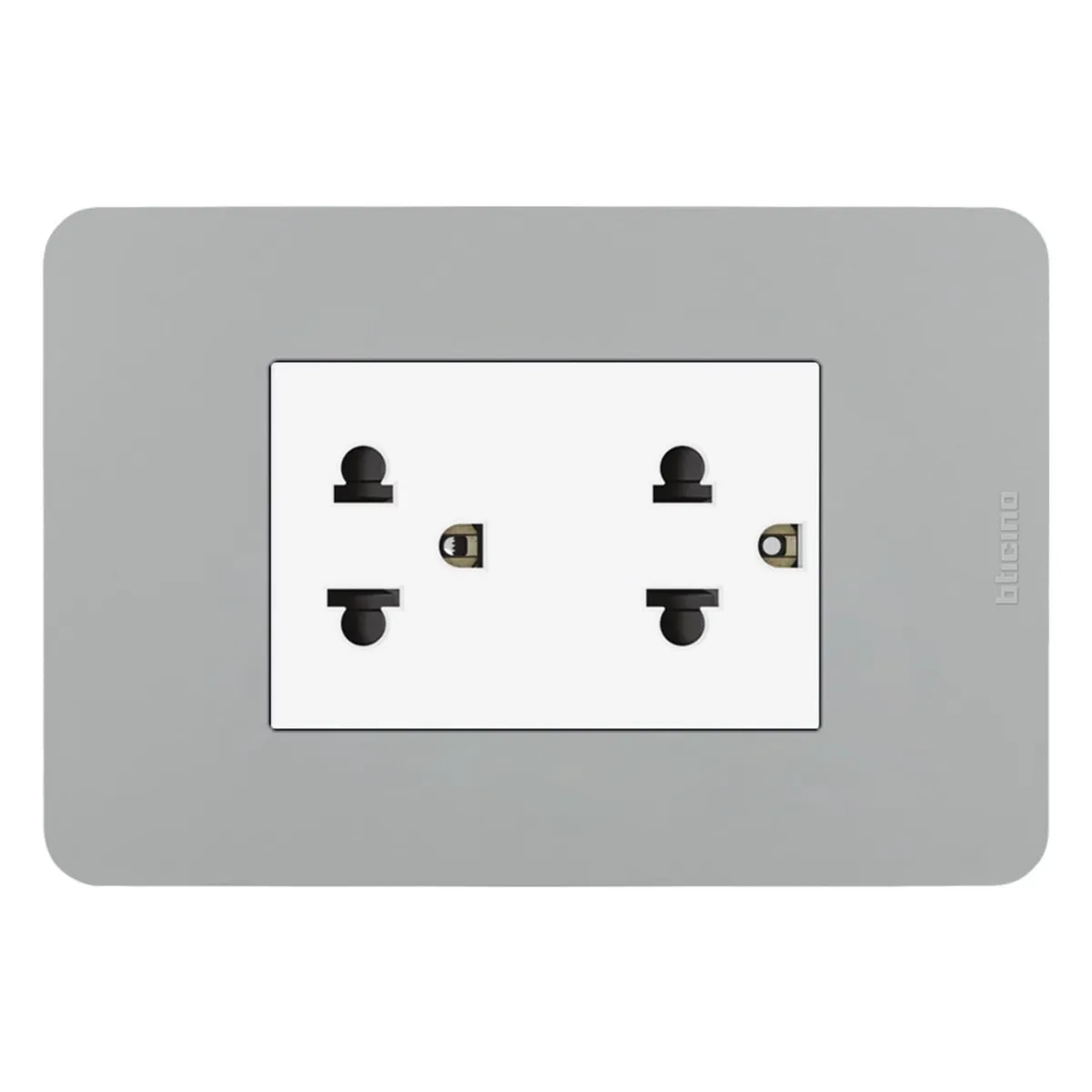 BTICINO - Tomacorriente Doble P/T Matix GO Gris