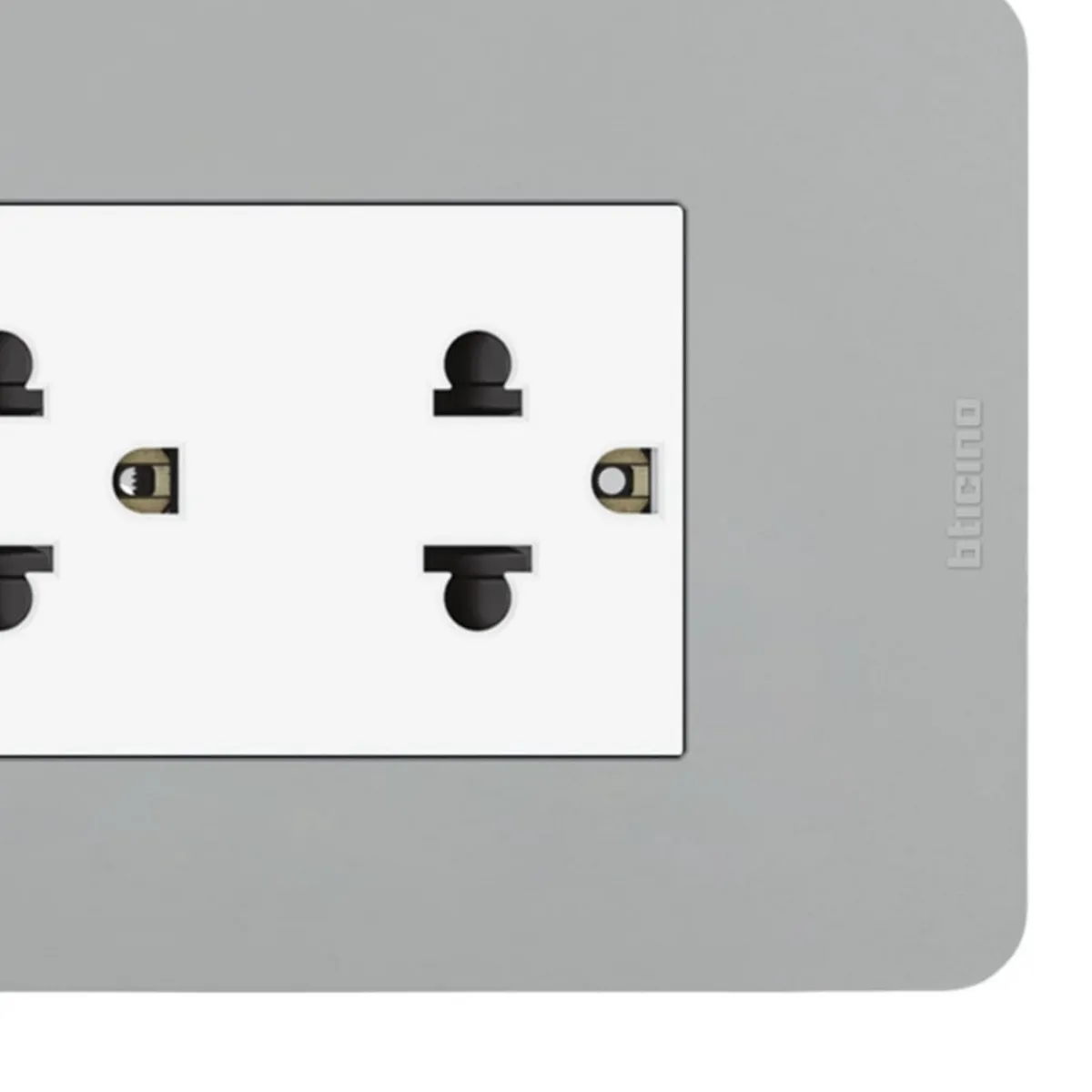 BTICINO - Tomacorriente Doble P/T Matix GO Gris