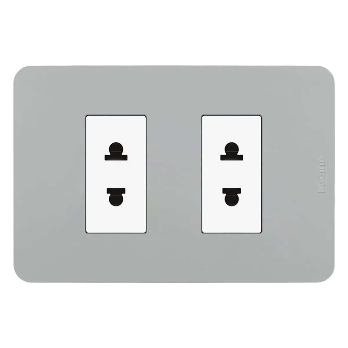 BTICINO - Tomacorriente Doble Matix GO Gris