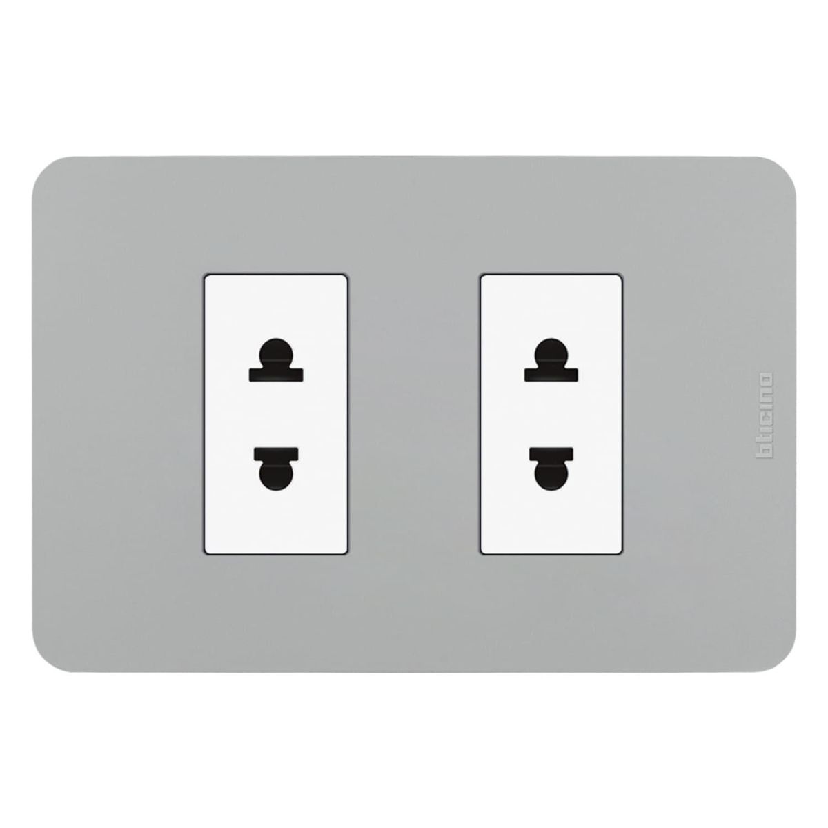 BTICINO - Tomacorriente Doble Matix GO Gris