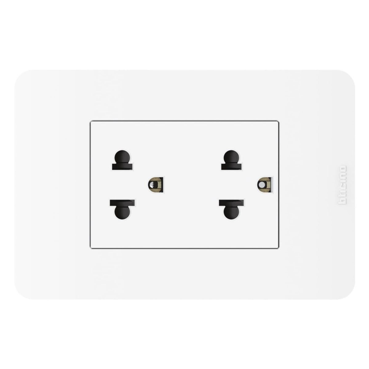 BTICINO - Tomacorriente Doble P/T Matix GO Blanco