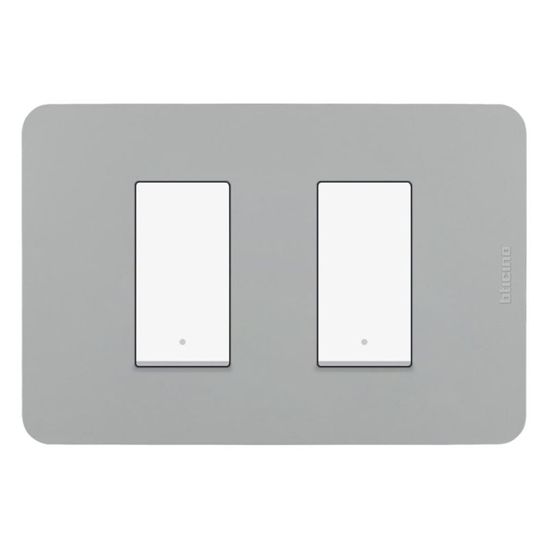 BTICINO - Interruptor Doble Bticino Placa Matix GO Gris
