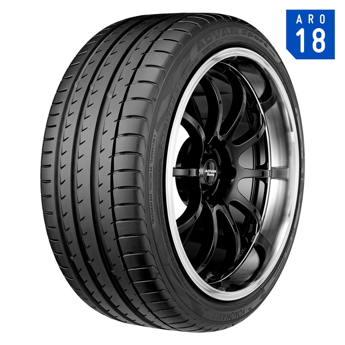 YOKOHAMA - Llanta Yokohama Advan Sport V105 245/45R18 96Y ZPS TL (RUNFLAT)