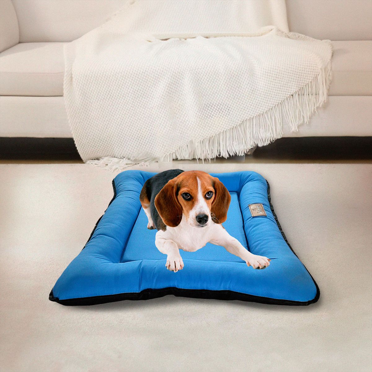 PETIZOOS - Colchoneta para Perros Impermeable Talla L Celeste