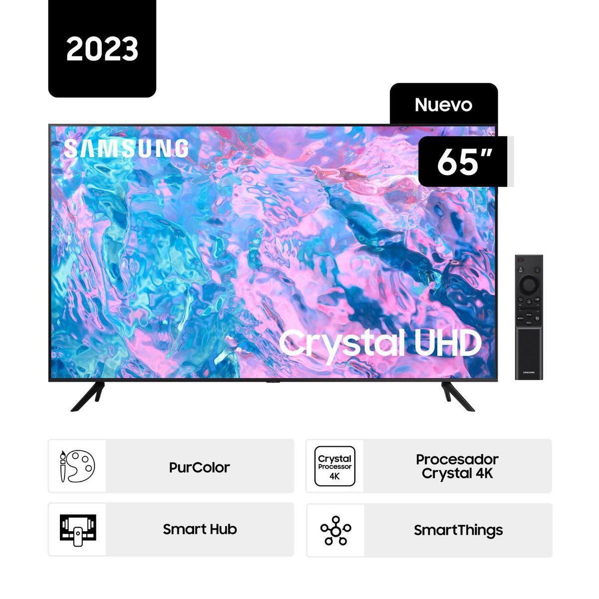 SAMSUNG - Televisor Samsung Smart TV 65" UHD 4K UN65CU7000GXPE