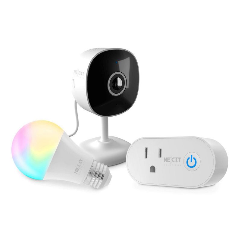  - Kit Cámara de Seguridad Inalámbrica Wi-Fi + Enchufe + Foco RGB