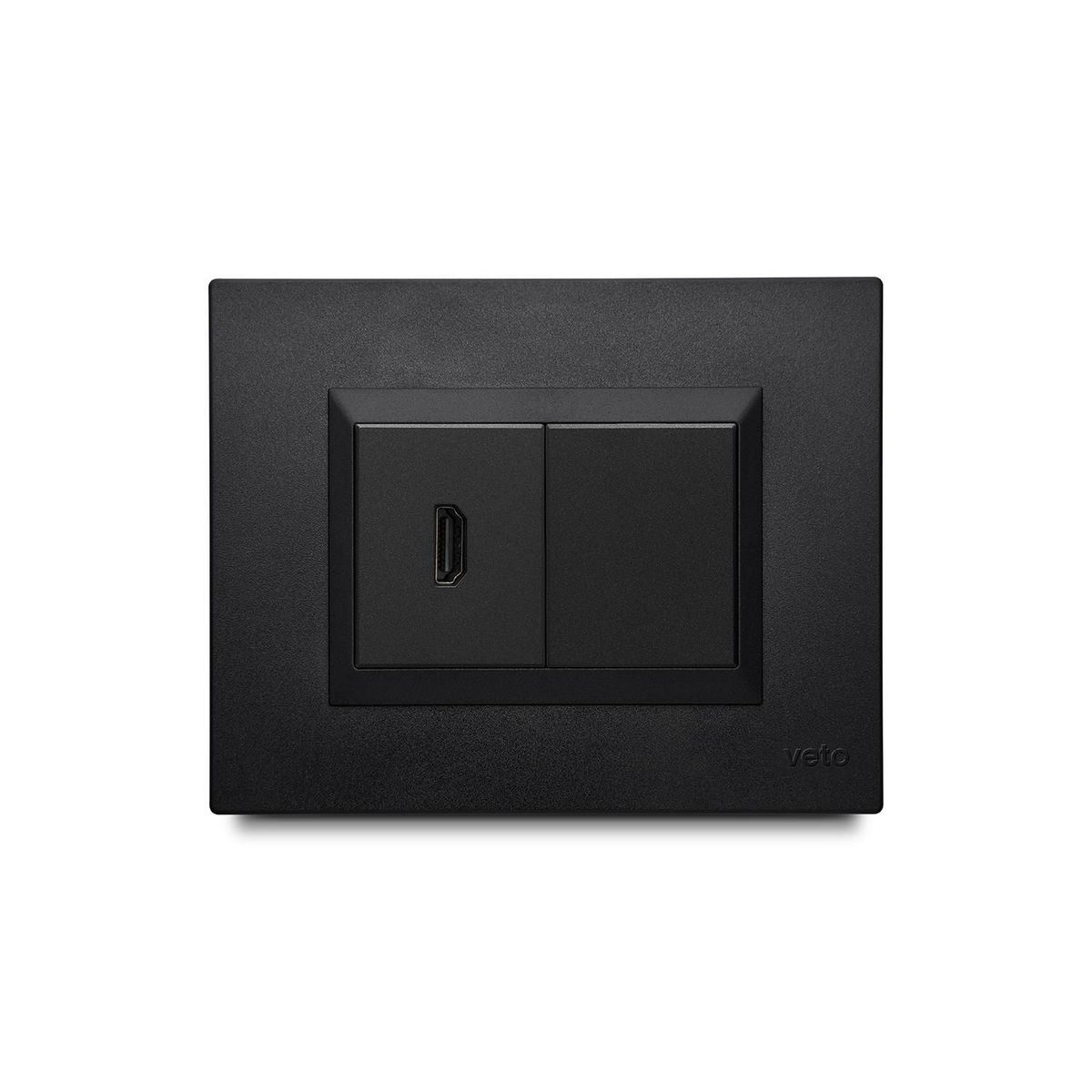 VETO - Toma HDMI Simple Plura Negro