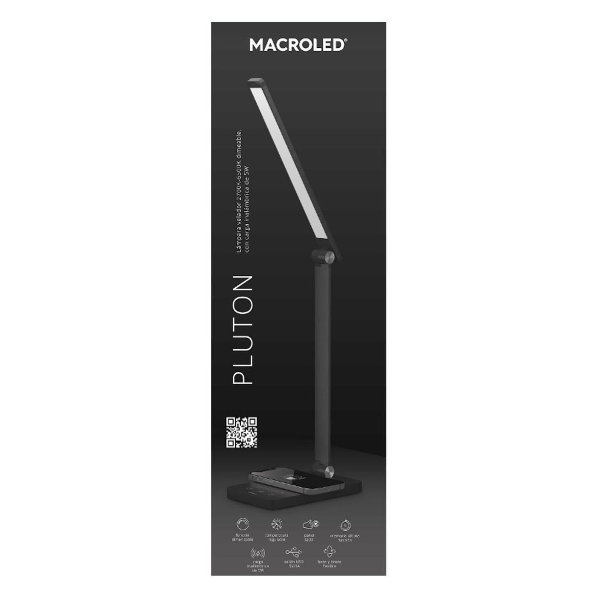  - Lámpara de Escritorio LED Plutón Negro