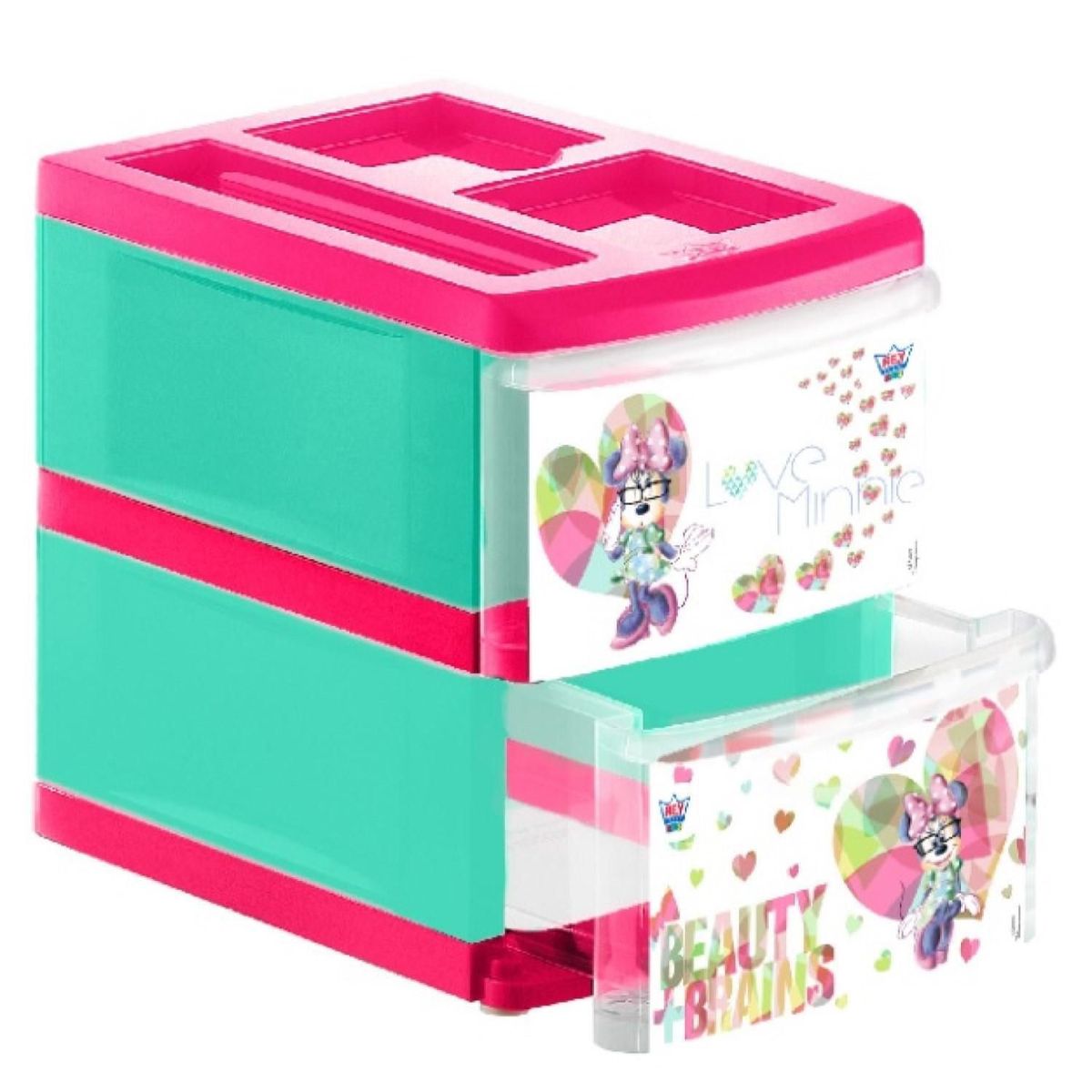 REYPLAST - Organizador de Escritorio Gavetero 2 Niveles Minnie