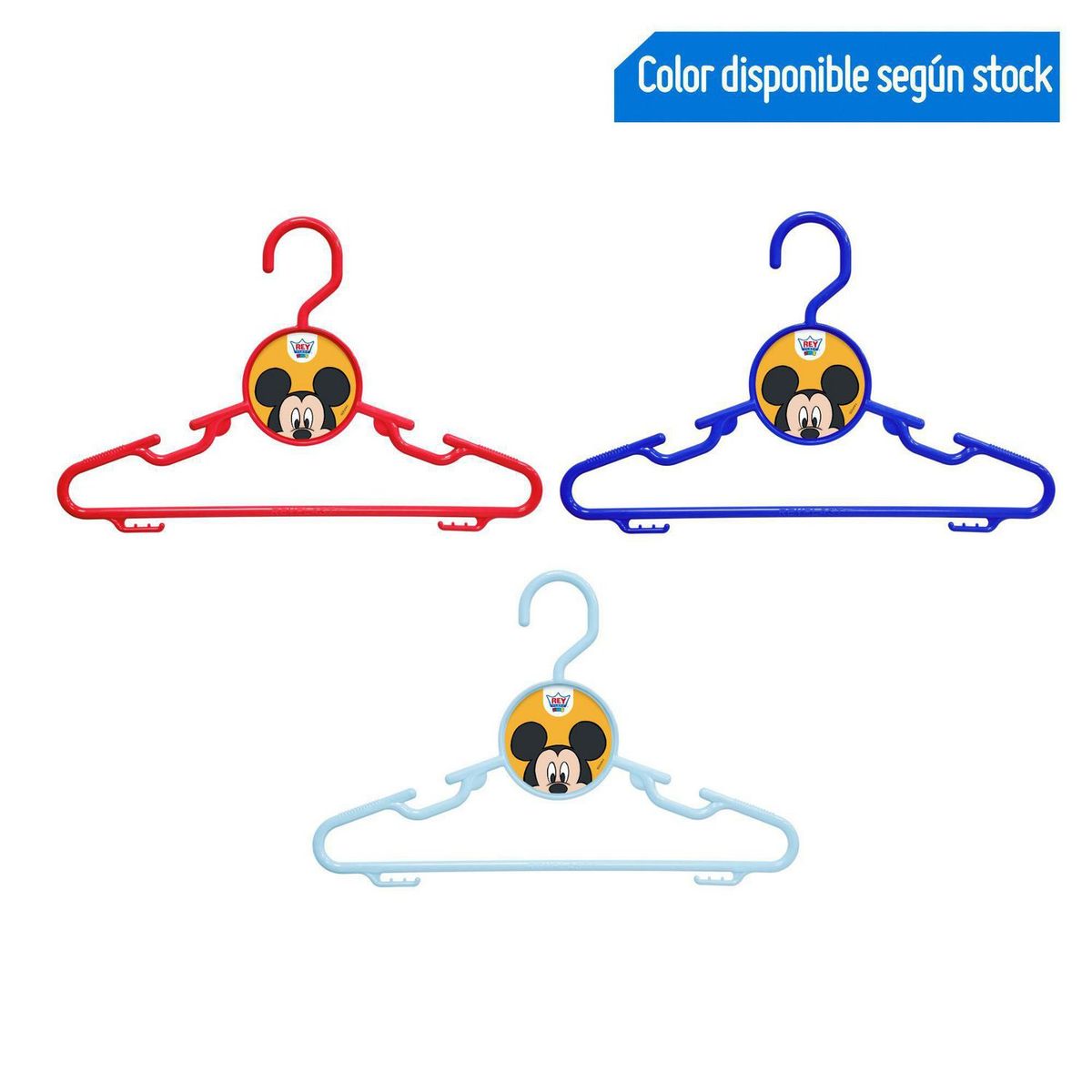 REYPLAST - Set 3 Colgador de Ropa Infantil Disney Mickey