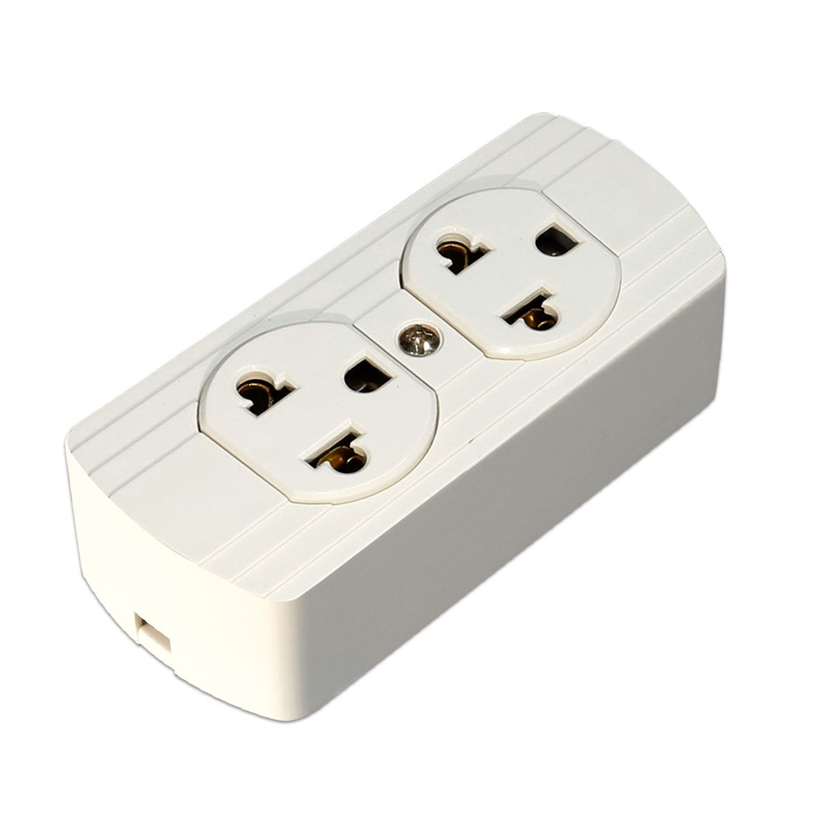 OPALUX - Tomacorriente blanco doble universal superficial 2p+t 10amp