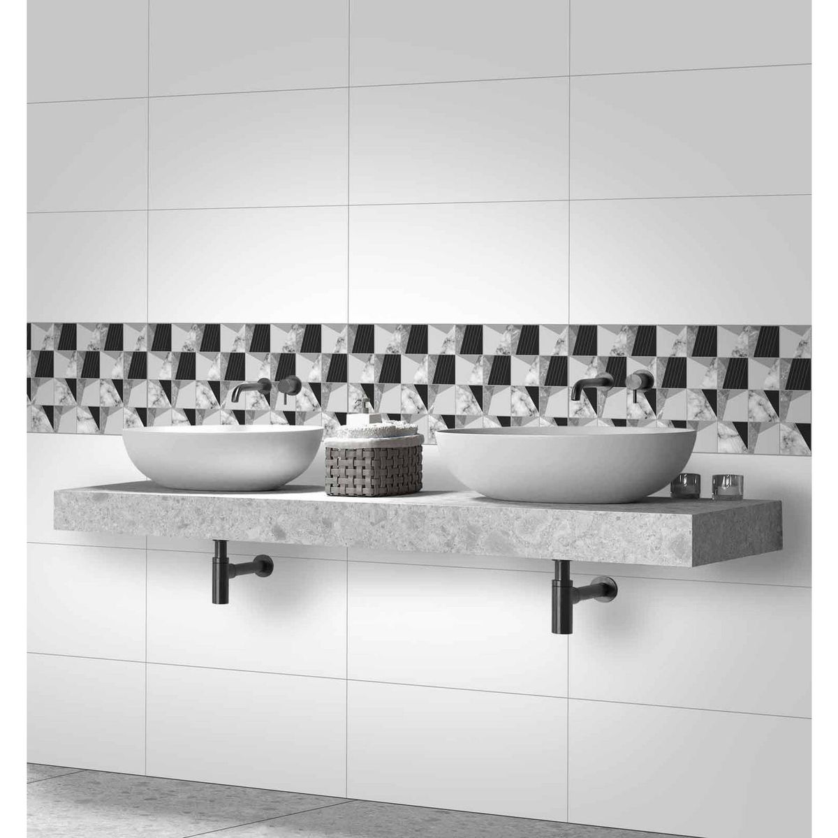 OLIVIA ATRANI - Decorado Geo Blanco 30x60cm