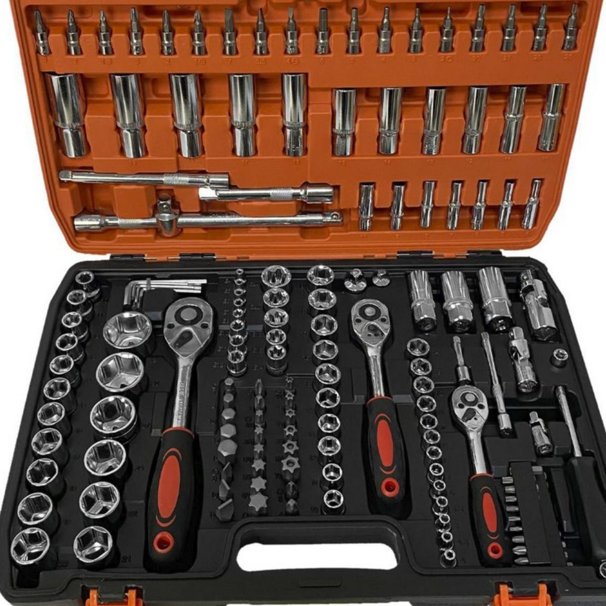 ASAKI - Juego de Llaves Ratchet + Dados 1/2" 1/4" 3/8" + Accesorios Asaki 172 Piezas