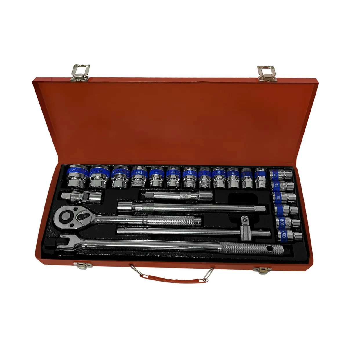 ASAKI - Juego de Llaves Ratchet + Dados 1/2" + Accesorios Asaki 24 Piezas