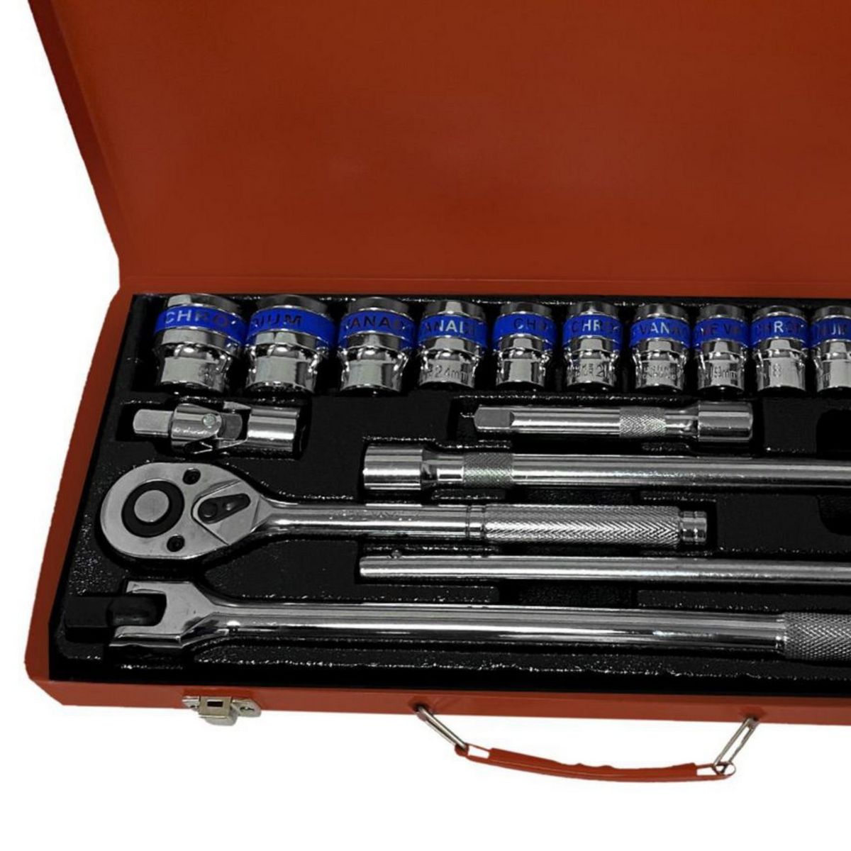 ASAKI - Juego de Llaves Ratchet + Dados 1/2" + Accesorios Asaki 24 Piezas