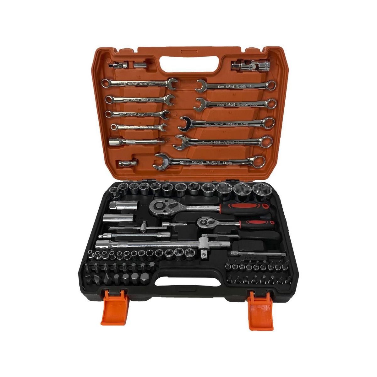 ASAKI - Juego de LLaves Ratchet Asaki + Dados 1/2" 1/4" 82 Piezas + Accesorios