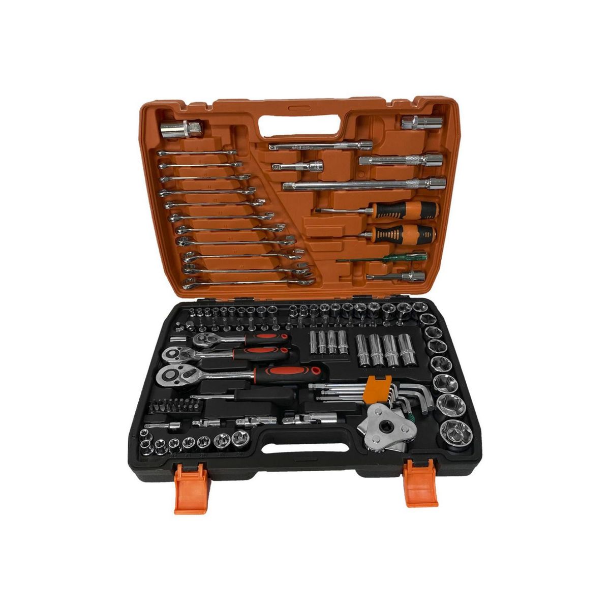 ASAKI - Juego de Llaves Ratchet + Dados 1/2" 1/4" 3/8" + Accesorios Asaki 121 Piezas