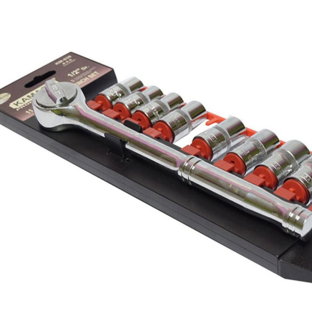 KAMASA - Juego de Llaves Ratchet Kamasa + Dados 1/2"DR 8-222mm 11 Piezas