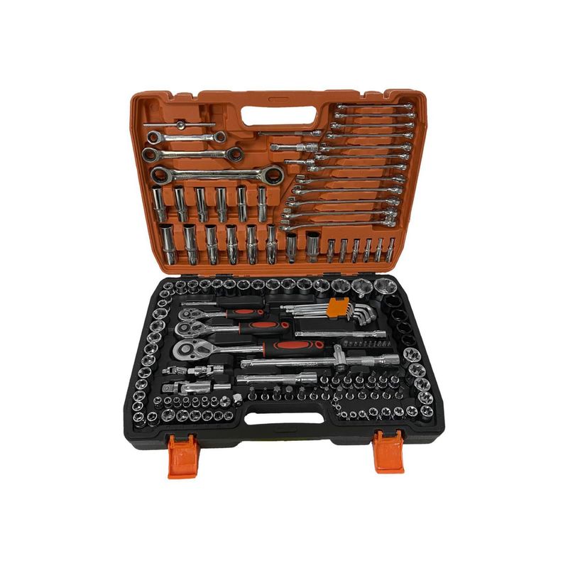 ASAKI - Juego de Llaves Ratchet + Dados 1/2" 1/4" 3/8" + Accesorios Asaki 151 Piezas 