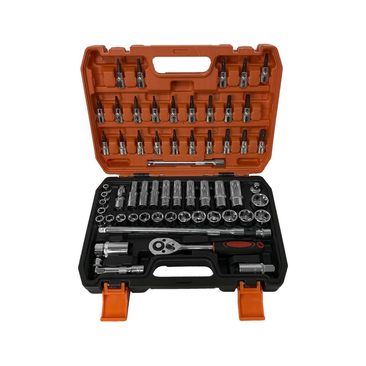 ASAKI - Juego de Llaves Ratchet + Dados 3/8" + Accesorios Asaki 61 Piezas