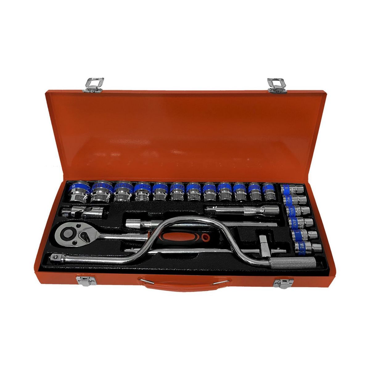 ASAKI - Juego de Llaves Ratchet + Dados 1/2" + Accesorios Asaki 24 Piezas