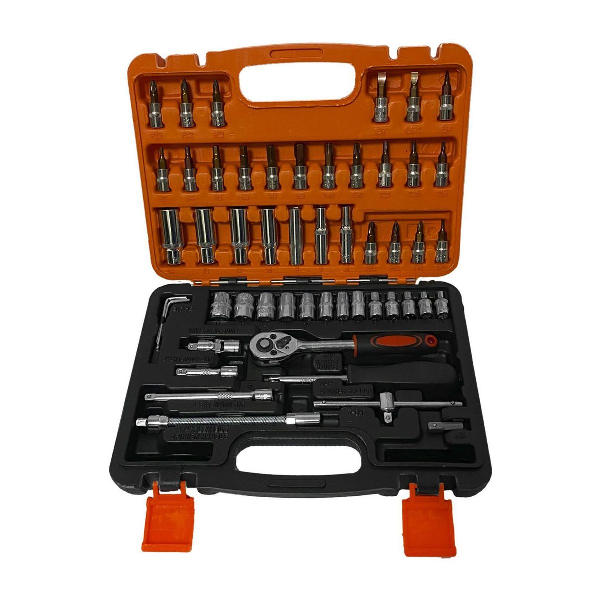 ASAKI - Juego de Llaves Ratchet + Dados 1/4" y Puntas 1/4" + Accesorios Asaki 53 Piezas