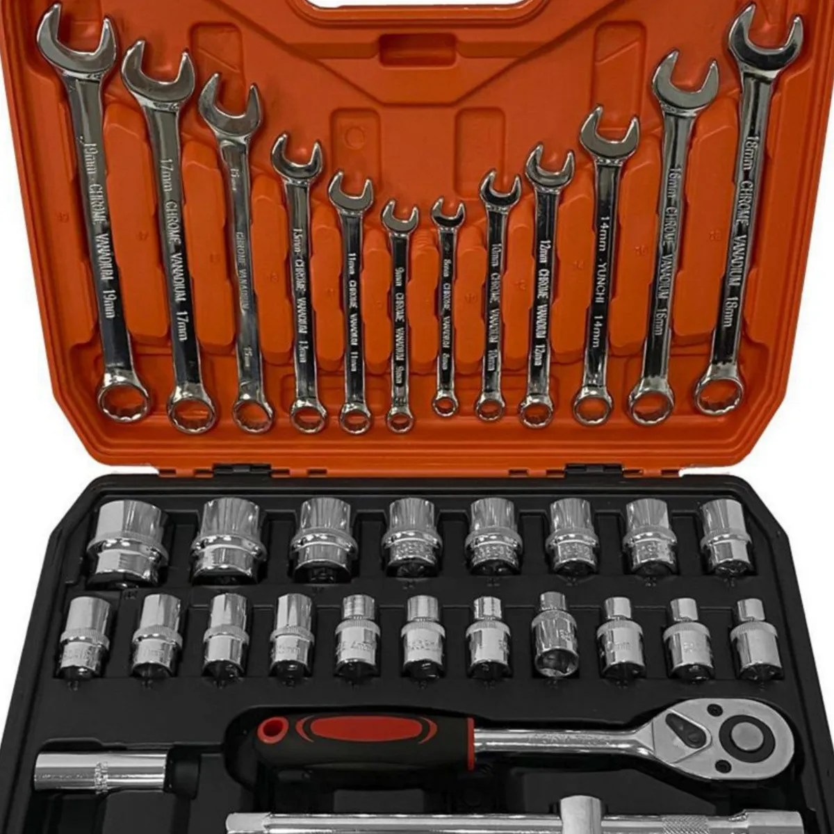 ASAKI - Juego de Llaves Ratchet + Dados 1/2" + Accesorios ASAKI 37 Piezas