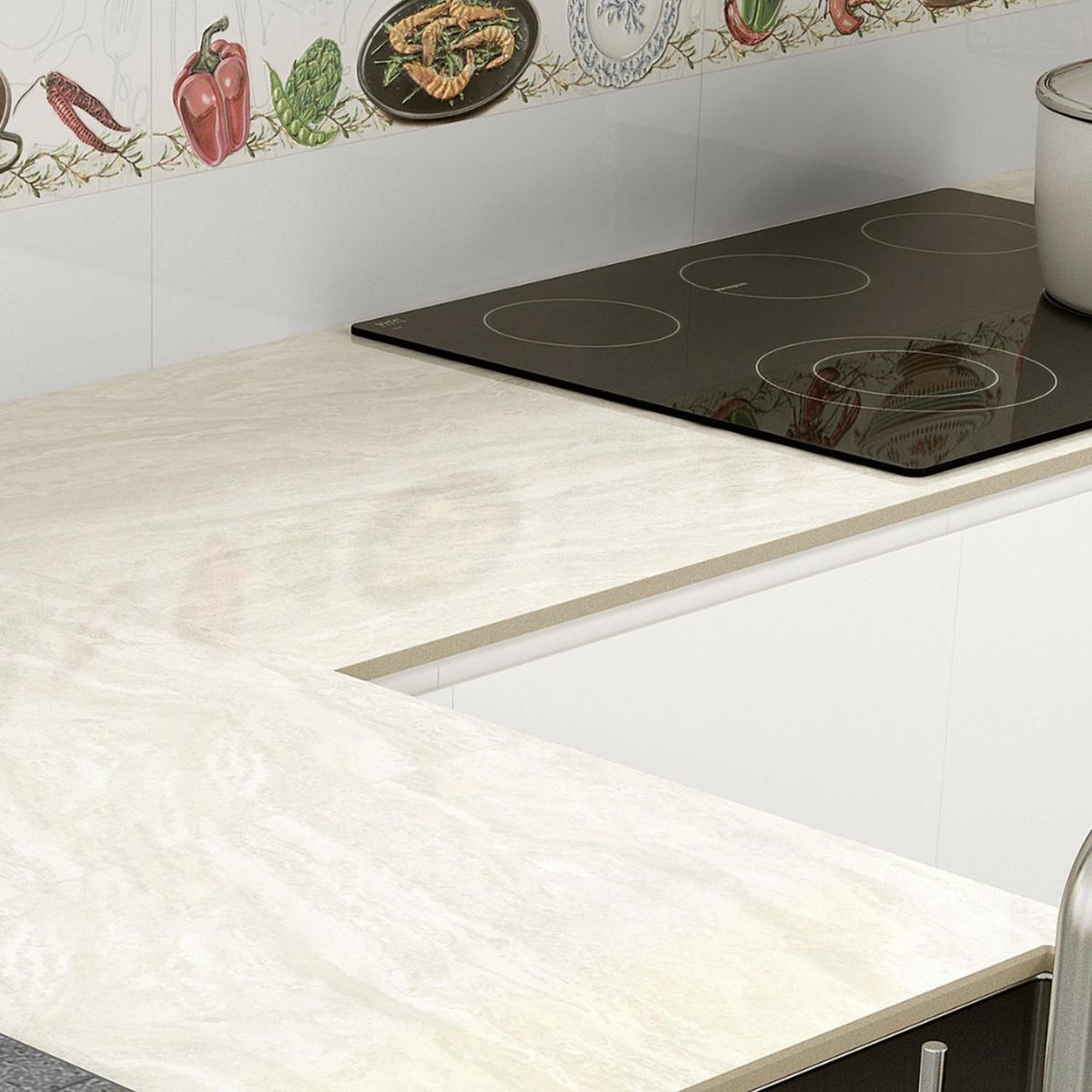 INTERMATEX - Porcelanato Marfil 60x60cm 1.00m2 Marmolado Brillante