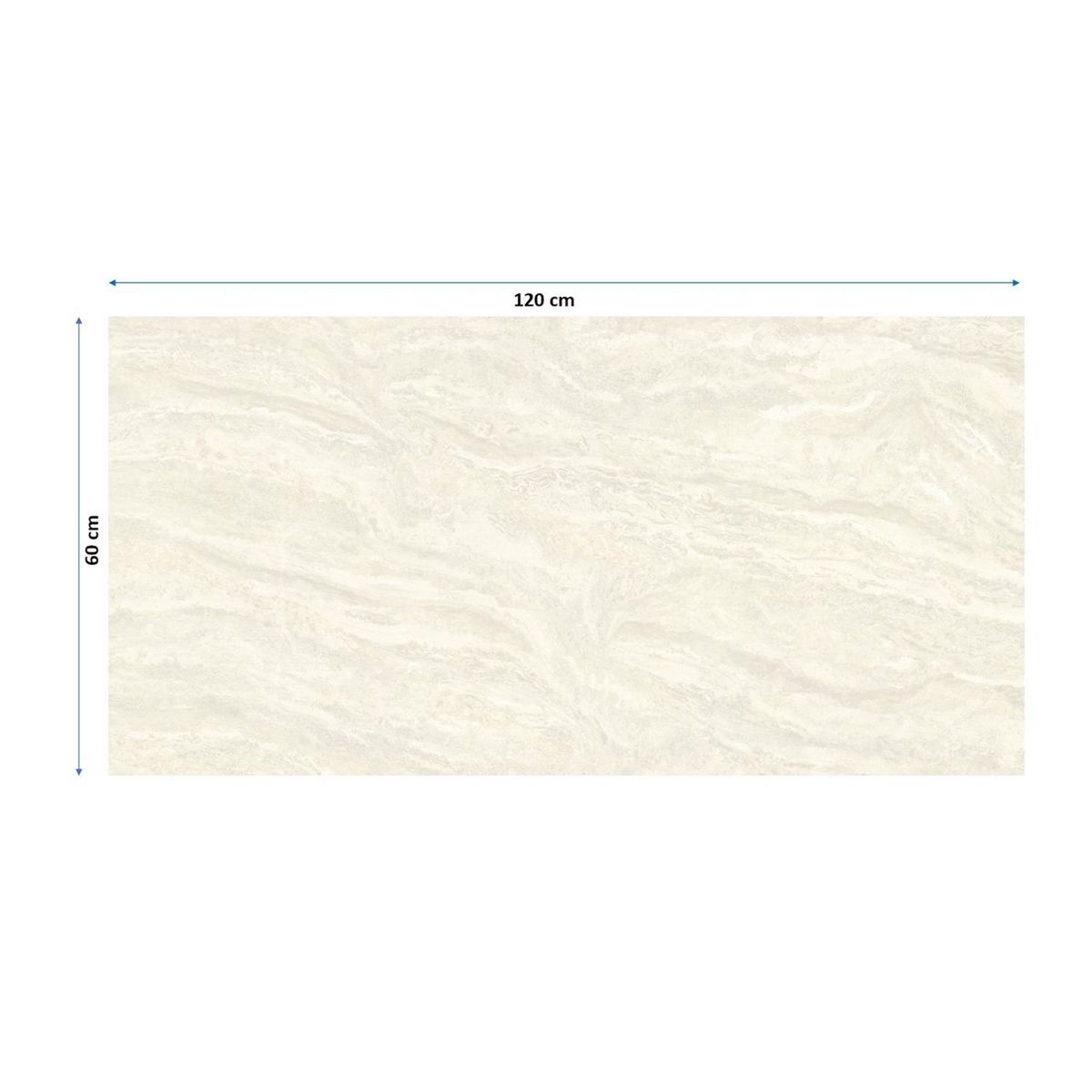 INTERMATEX - Porcelanato Marfil 60x60cm 1.00m2 Marmolado Brillante