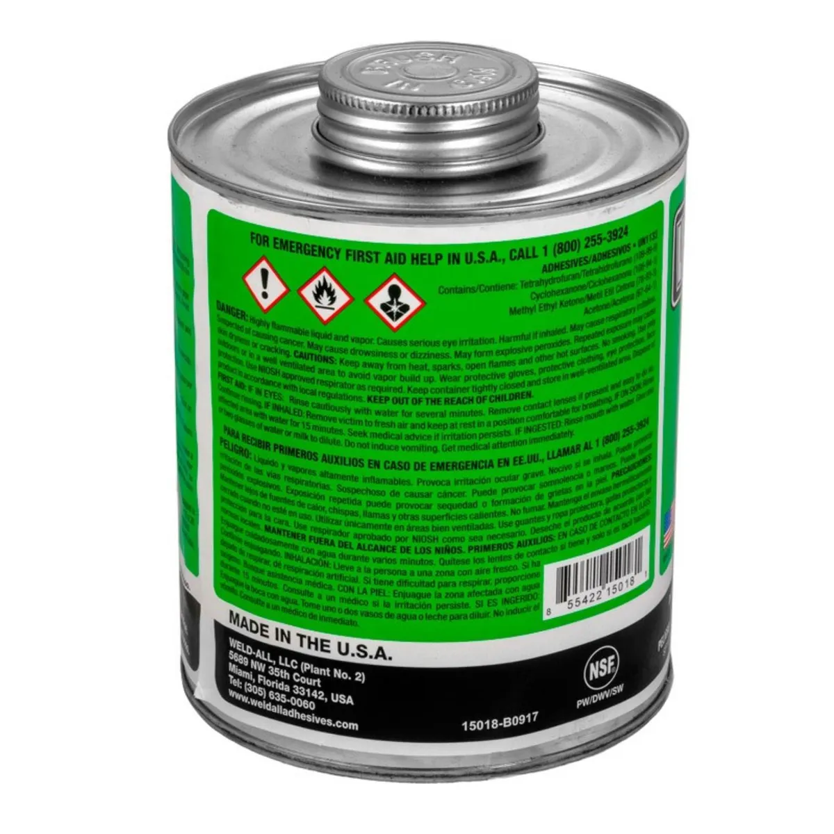  - Pegamento para PVC Weld All Verde 946 ml