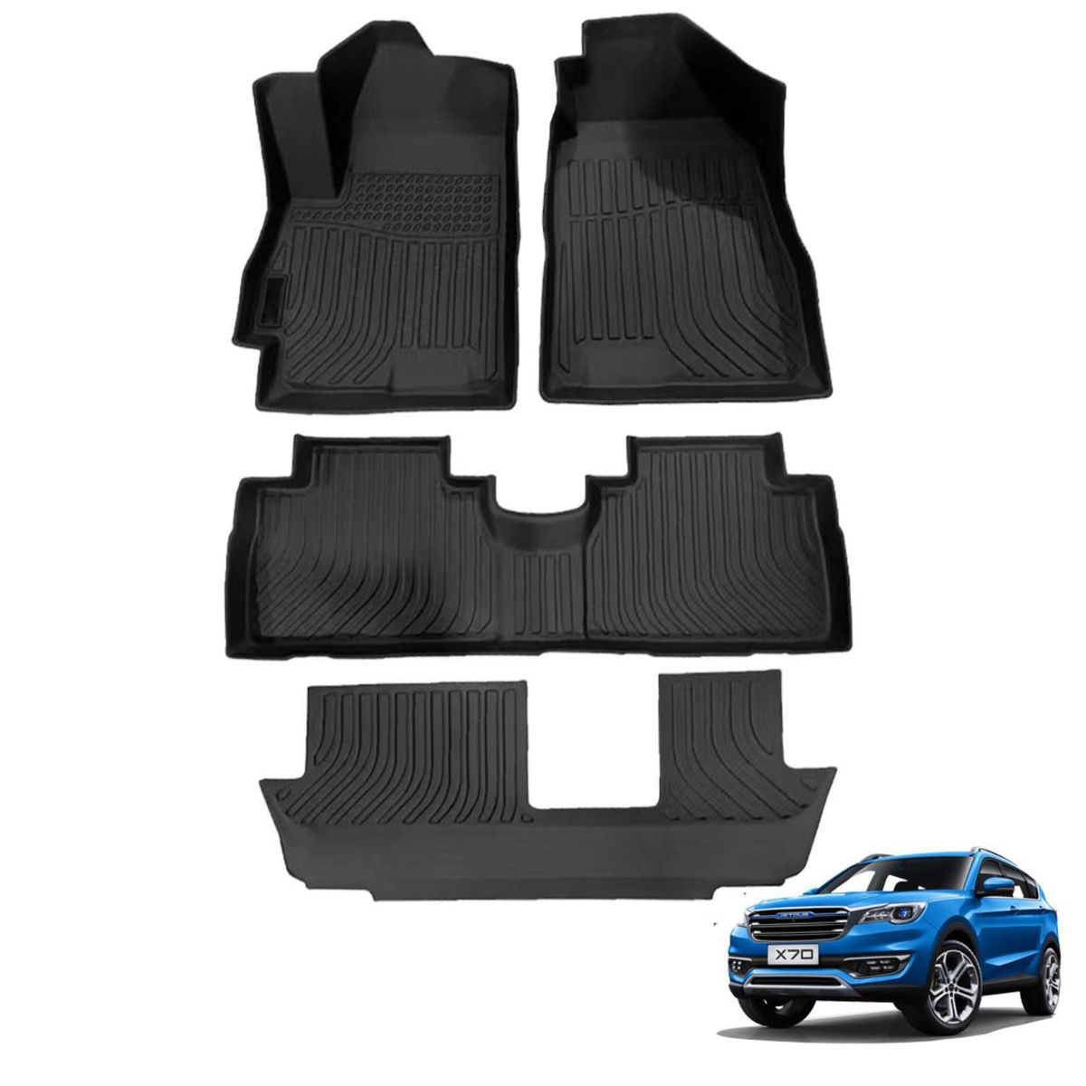 TECGO - Protector Cubre Piso 5D TPE JETOUR X70 3 FILAS 2020-2024