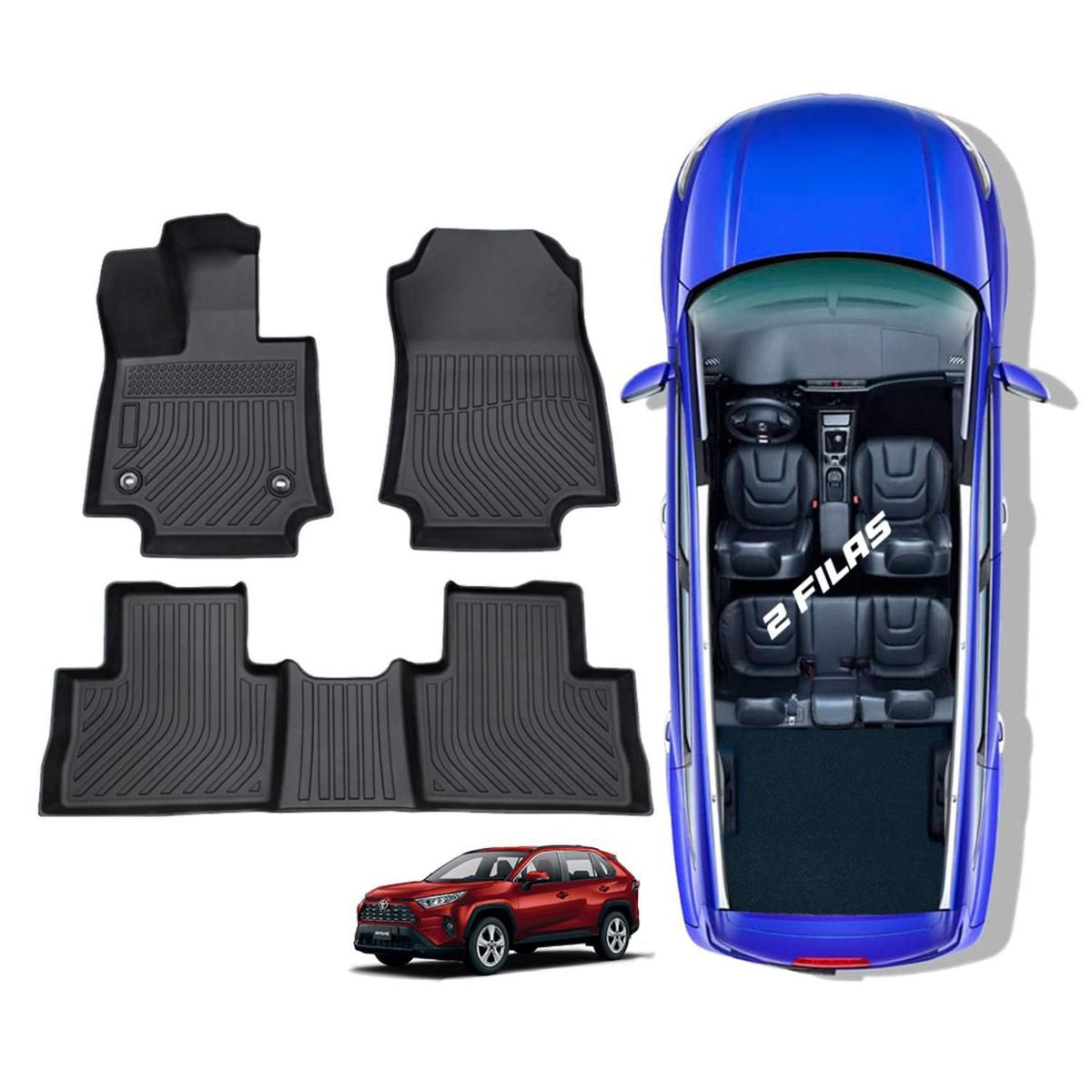 TECGO - Protector Cubre Piso 5D TPE TOYOTA RAV4 2019-2022