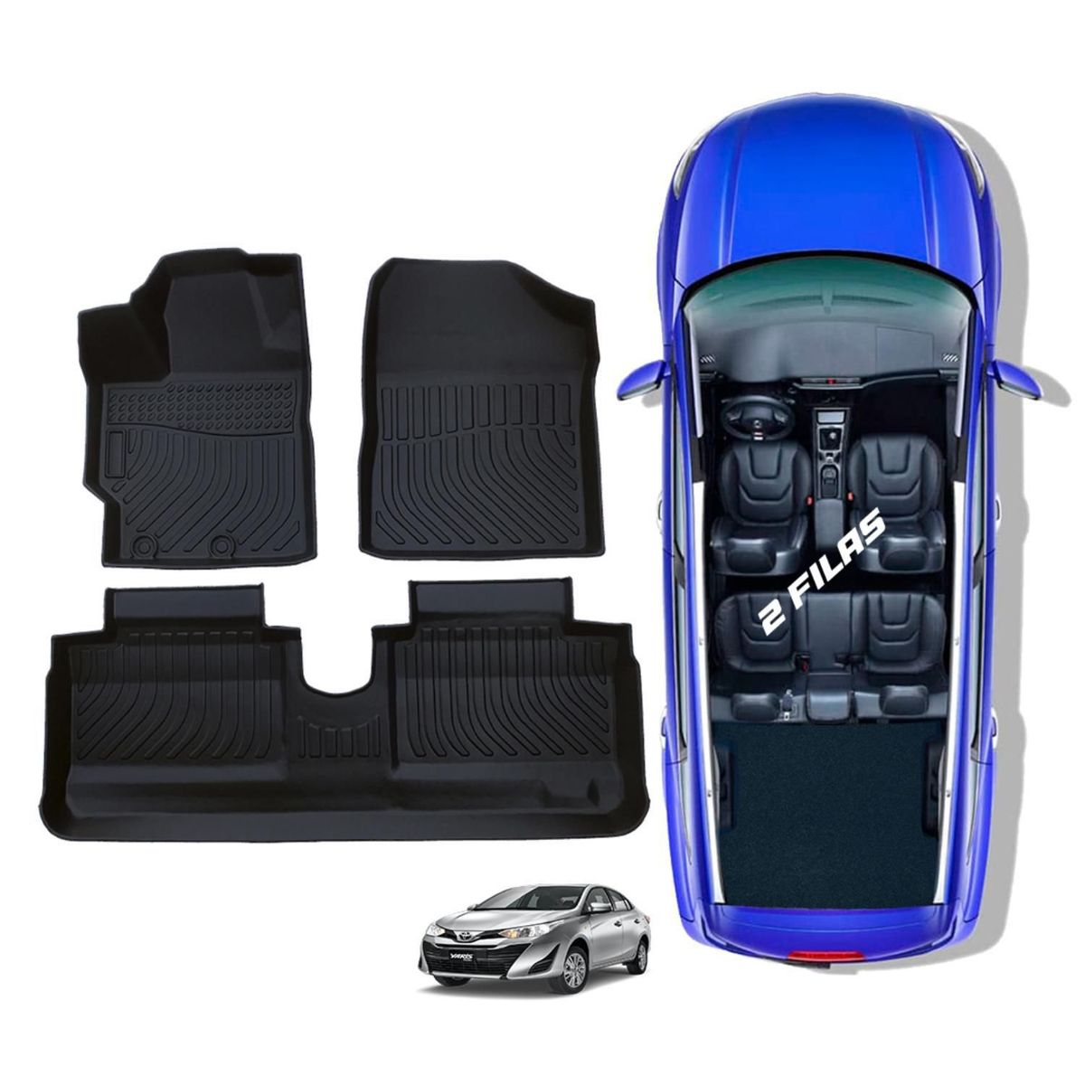 TECGO - Protector Cubre Piso 5D TPE TOYOTA YARIS 2018-2020