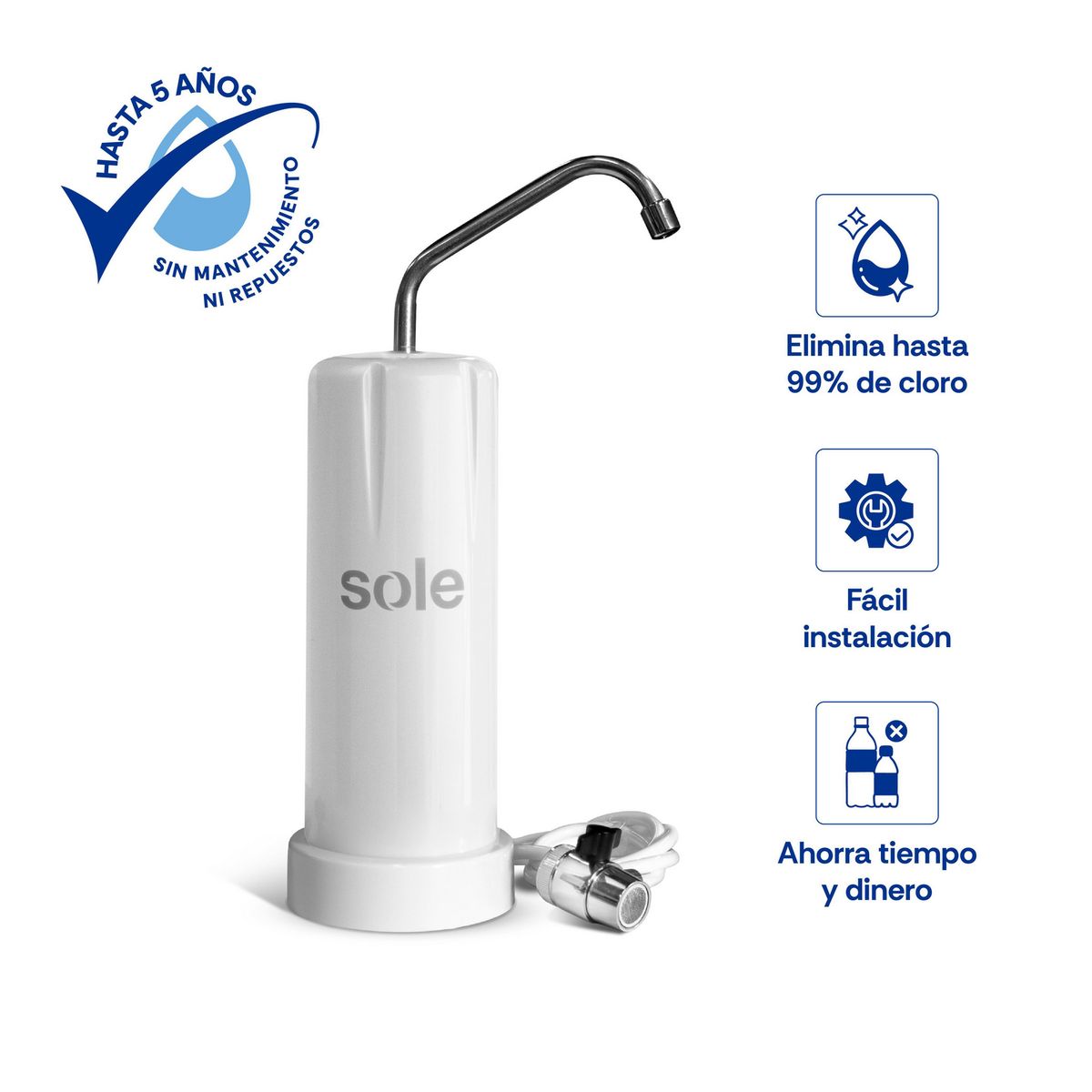 SOLE - Purificador Alcalinizador Sole Prime Blanco S/ Lavadero