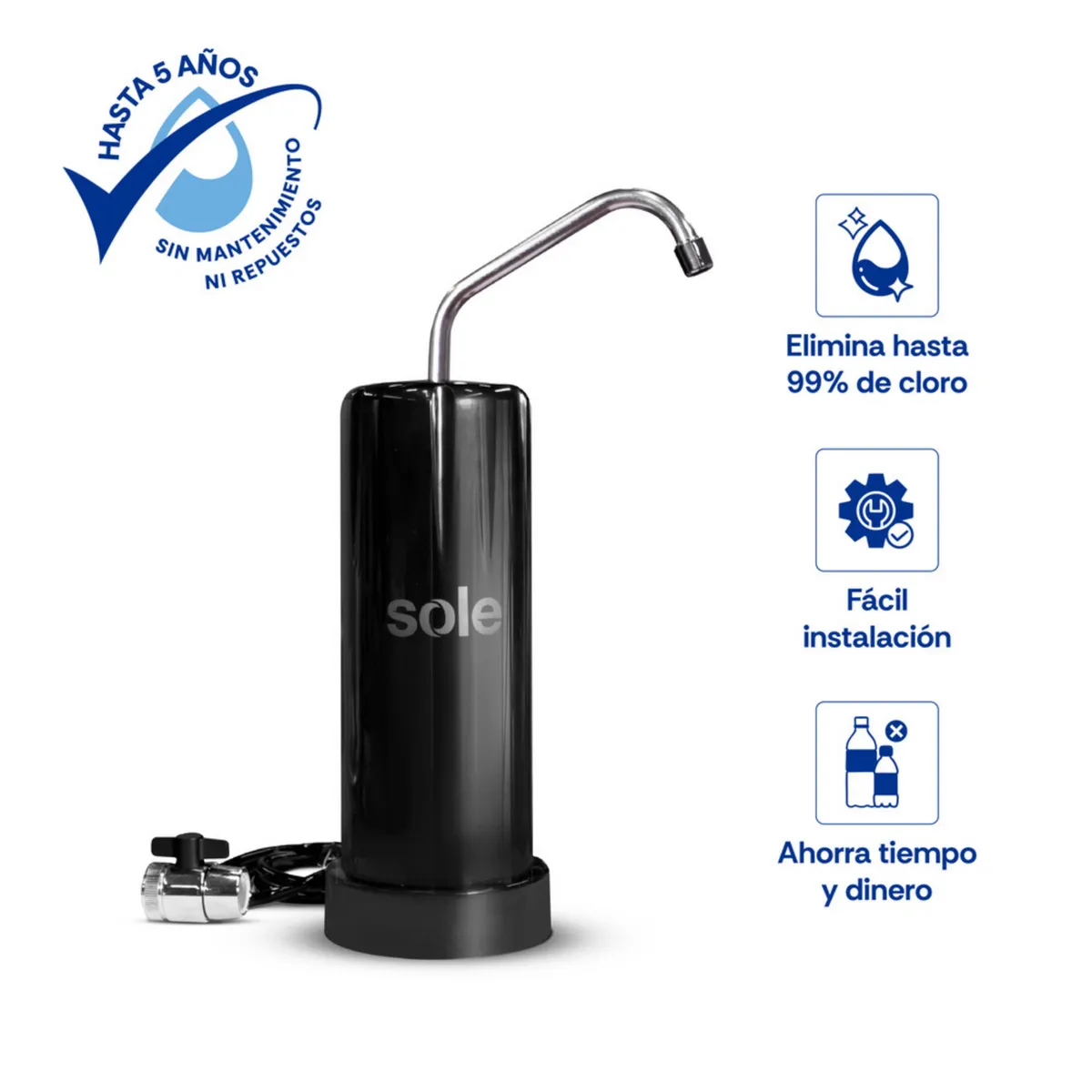 SOLE - Purificador de Agua Alcalinizador Sole Prime Negro